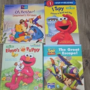 Sesame Street Elmo And Disney Book Bundle